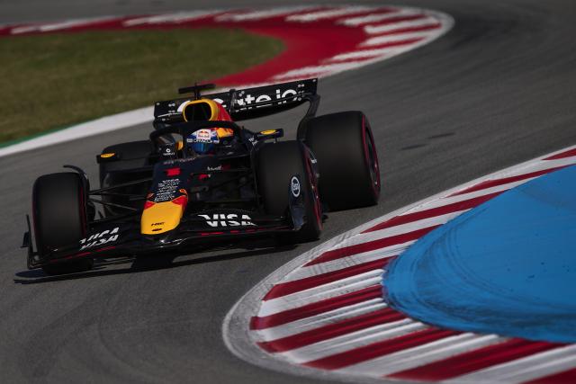 (250531) -- MONTMELO, May 31, 2025 (Xinhua) -- Red Bull Racing's driver Max Verstappen of the Netherlands takes a curve during a free practice of the 2025 Formula One Spanish Grand Prix at the Catalunya Circuit in Montmelo, near Barcelona, Spain, May 30, 2025. (Photo by Pablo Morano/Xinhua)