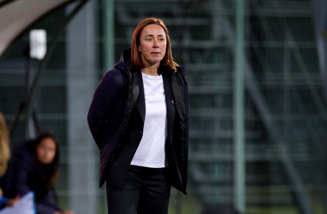 (250531) -- STARA PAZOVA, May 31, 2025 (Xinhua) -- Serbia's head coach Lidija Stojkanovic looks on during the UEFA Women's Nations League B group 3 football match between Serbia and Hungary in Stara Pazova near Belgrade, Serbia, on May 30, 2025. (Photo by Predrag Milosavljevic/Xinhua)