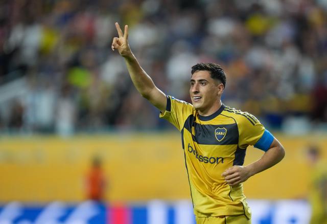 (250621) -- MIAMI, June 21, 2025 (Xinhua) -- CA Boca Juniors' Miguel Merentiel celebrates scoring during the group C match between Bayern Munich of Germany and CA Boca Juniors of Argentina at the FIFA Club World Cup 2025 at the Hard Rock Stadium, Miami, the United States, June 20, 2025. (Xinhua/Huang Zongzhi)