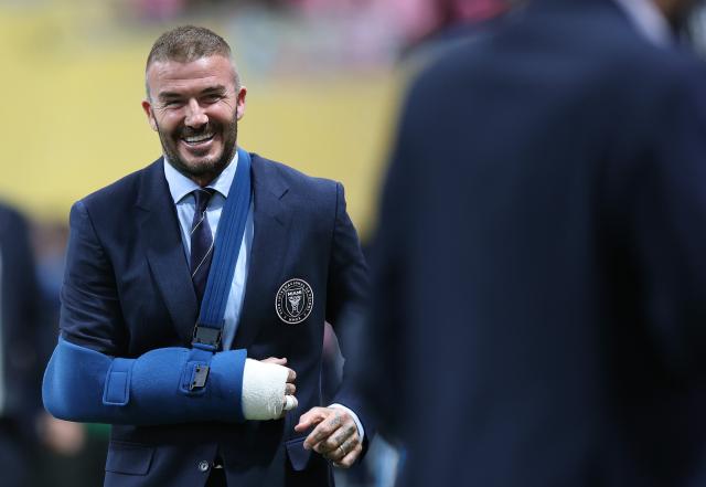(250630) -- ATLANTA, June 30, 2025 (Xinhua) -- David Beckham, president and co-owner of Inter Miami CF is seen before the round of 16 match between Paris Saint-Germain (FRA) and Inter Miami CF (USA) at the FIFA Club World Cup 2025 at the Mercedes-Benz Stadium, Atlanta, Georgia, the United States, June 29, 2025. (Xinhua/Li Ming)