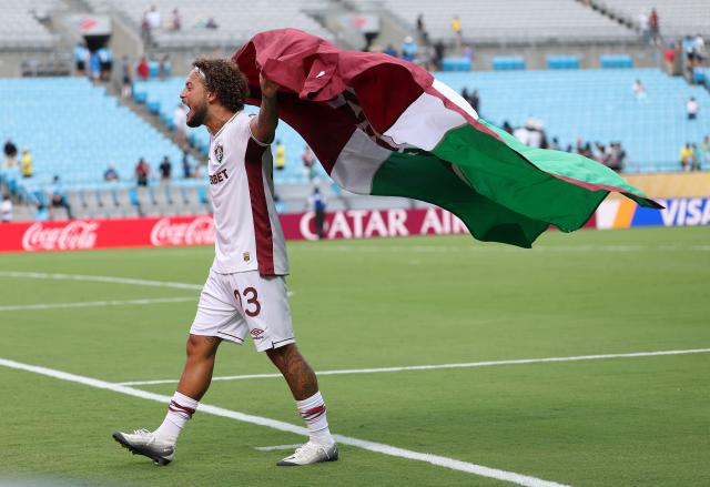 (250701) -- CHARLOTTE, July 1, 2025 (Xinhua) -- Guga of Fluminense FC celebrates after the round of 16 match between Italy's FC Inter Milan and Brazil's Fluminense FC at the FIFA Club World Cup 2025 at the Bank of America Stadium, Charlotte, North Carolina, the United States, June 30, 2025. (Xinhua/Li Ming)
