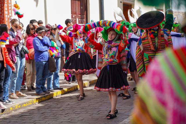 (250701) -- CUSCO, July 1, 2025 (Xinhua) -- This photo taken on June 20, 2025 shows people celebrating Inti Raymi, or the Festival of the Sun, in Cusco, Peru. TO GO WITH "Feature: Peru celebrates ancient Inca Festival of Sun" (Xinhua/Zhu Yubo)