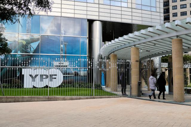(250701) -- BUENOS AIRES, July 1, 2025 (Xinhua) -- This photo taken on June 30, 2025 shows Argentina's national oil and gas company YPF in Buenos Aires, Argentina. Argentina will appeal the ruling of a court in New York that ordered the South American country to transfer 51 percent of the shares of the national oil and gas company YPF, said President Javier Milei Monday.
   The U.S. district judge agreed earlier Monday to the request of the plaintiffs to seize YPF shares, after a 2023 ruling that ordered cash-strapped Argentina to pay them about 16.1 billion U.S. dollars. (Xinhua/Meng Dingbo)