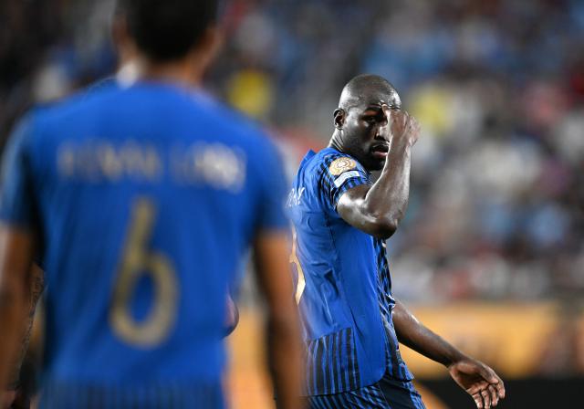 (250701) -- ORLANDO, July 1, 2025 (Xinhua) -- Kalidou Koulibaly of Al Hilal celebrates his goal during the round of 16 match between Manchester City of England and Al Hilal of Saudi Arabia at the FIFA Club World Cup 2025 at the Camping World Stadium, Orlando, Florida, the United States, June 30, 2025. (Xinhua/Wu Xiaoling)