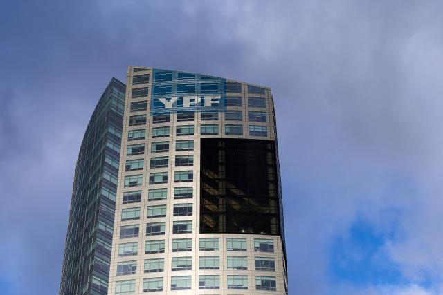 (250701) -- BUENOS AIRES, July 1, 2025 (Xinhua) -- This photo taken on June 30, 2025 shows the YPF Tower in Buenos Aires, Argentina. Argentina will appeal the ruling of a court in New York that ordered the South American country to transfer 51 percent of the shares of the national oil and gas company YPF, said President Javier Milei Monday.
   The U.S. district judge agreed earlier Monday to the request of the plaintiffs to seize YPF shares, after a 2023 ruling that ordered cash-strapped Argentina to pay them about 16.1 billion U.S. dollars. (Xinhua/Meng Dingbo)