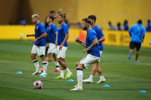 (250702) -- ATLANTA, July 2, 2025 (Xinhua) -- CF Monterrey's Sergio Ramos (Front) warms up before the round of 16 match between Borussia Dortmund of Germany and CF Monterrey of Mexico at the FIFA Club World Cup 2025 at the Mercedes-Benz Stadium, Atlanta, Georgia, the United States, July 1, 2025. (Xinhua/Huang Zongzhi)