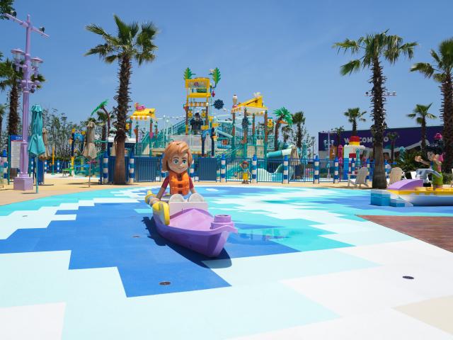 (250703) -- SHANGHAI, July 3, 2025 (Xinhua) -- This photo taken on July 3, 2025 shows a view of the LEGOLAND Shanghai Resort in Shanghai, east China. Located in Shanghai's Jinshan District, the 318,000-square-meter LEGOLAND Shanghai Resort will officially open on July 5. (Xinhua/Ding Ting)