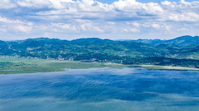 (250704) -- WEINING, July 4, 2025 (Xinhua) -- An aerial drone photo taken on July 3, 2025 shows the scenery of Caohai National Nature Reserve in the Yi-Hui-Miao Autonomous County of Weining, southwest China's Guizhou Province. (Xinhua/Tao Liang)