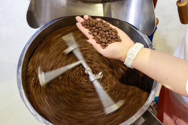 (250704) -- GUIYANG, July 4, 2025 (Xinhua) -- A shop assistant roasts coffee beans at a coffee shop in Guiyang, southwest China's Guizhou Province, June 9, 2025.
  Guiyang has made a name for itself as a coffee powerhouse despite having no coffee farms. Home to more than 3,000 coffee shops, the provincial capital has produced over 10 world and national champions in coffee roasting. Thanks to its vibrant coffee culture, Guiyang is not only drawing a surge of coffee lovers but also boosting youth employment and energizing the local economy. (Xinhua/Liu Xu)