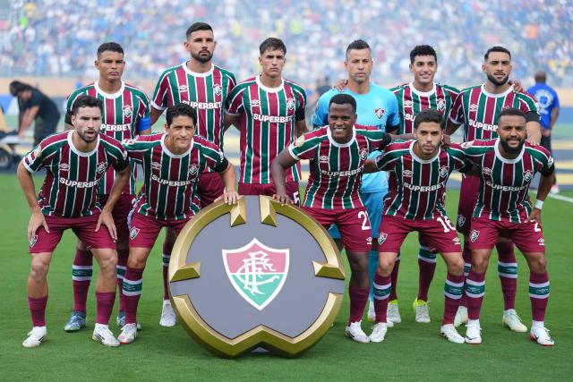 (250705) -- ORLANDO, July 5, 2025 (Xinhua) -- Players of Fluminense FC pose before the quarterfinal match between Fluminense FC of Brazil and Al Hilal of Saudi Arabia at the FIFA Club World Cup 2025 at the Camping World Stadium, Orlando, Florida, the United States, July 4 , 2025. (Xinhua/Xu Chang)