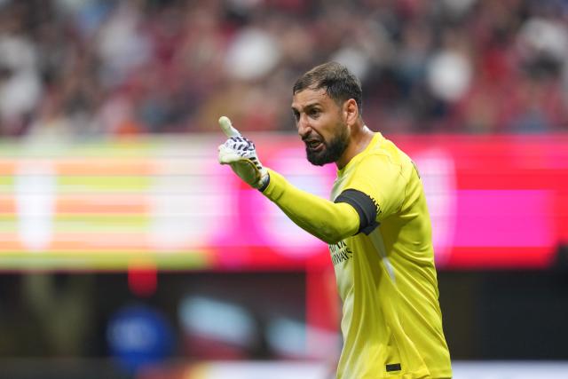 (250706) -- ATLANTA, July 6, 2025 (Xinhua) -- Goalkeeper Gianluigi Donnarumma of Paris Saint-Germain reacts during the quarterfinal match between Paris Saint-Germain (FRA) and FC Bayern Munich (GER) at the FIFA Club World Cup 2025 at the Mercedes-Benz Stadium, Atlanta, Georgia, the United States, July 5, 2025. (Xinhua/Huang Zongzhi)
