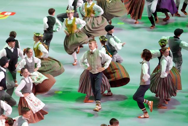 (250706) -- RIGA, July 6, 2025 (Xinhua) -- Participants perform during the 13th Latvian School Youth Song and Dance Festival in Riga, Latvia, July 5, 2025.
  The festival, which is held every five years, is one of the biggest children's and youth culture and art event in the country. (Photo by Edijs Palens/Xinhua)