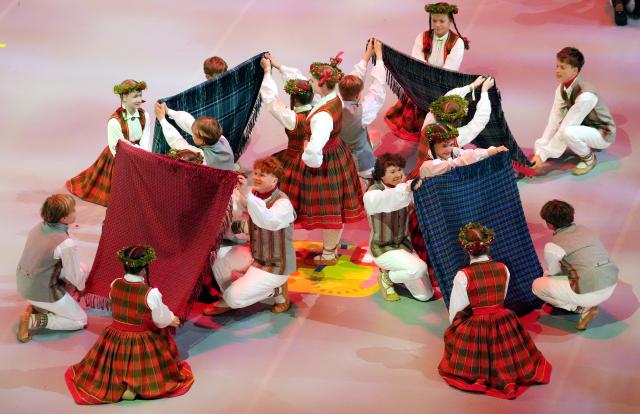 (250706) -- RIGA, July 6, 2025 (Xinhua) -- Participants perform during the 13th Latvian School Youth Song and Dance Festival in Riga, Latvia, July 5, 2025.
  The festival, which is held every five years, is one of the biggest children's and youth culture and art event in the country. (Photo by Edijs Palens/Xinhua)