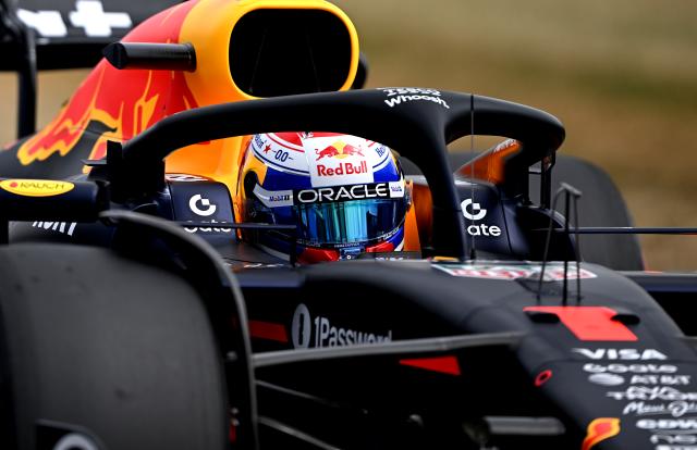 (250706) -- LONDON, July 6, 2025 (Xinhua) -- Red Bull Racing's Dutch driver Max Verstappen drives during the qualifying session of the Formula One British Grand Prix 2025 at the Silverstone Circuit in Silverstone, Britain, July 5, 2025. (Xinhua/Li Ying)