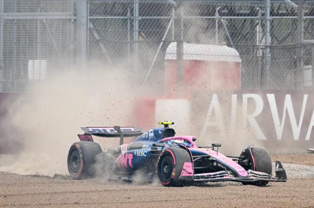 (250706) -- LONDON, July 6, 2025 (Xinhua) -- Alpine's Argentine driver Franco Colapinto drives off the track during the qualifying session of the Formula One British Grand Prix 2025 at the Silverstone Circuit in Silverstone, Britain, July 5, 2025. (Xinhua/Wu Lu)