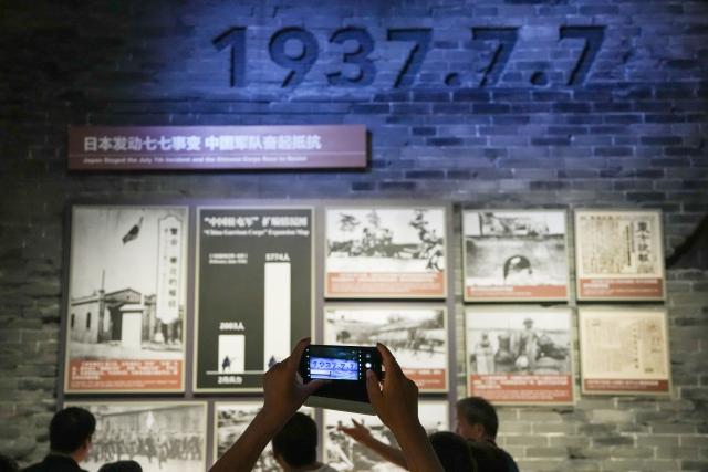 (250708) -- BEIJING, July 8, 2025 (Xinhua) -- People visit an exhibition themed "For National Liberation and World Peace" at the Museum of the War of Chinese People's Resistance Against Japanese Aggression in Beijing, capital of China, July 8, 2025. The exhibition commemorating the 80th anniversary of the victory in the Chinese People's War of Resistance Against Japanese Aggression and the World Anti-Fascist War opened to public here on Tuesday.
   The exhibition features 1,525 photos and 3,237 artifacts across an area of 12,200 square meters. (Xinhua/Ju Huanzong)
