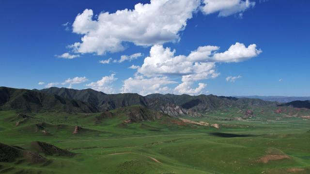 (250711) -- XIAHE, July 11, 2025 (Xinhua) -- An aerial drone photo taken on July 10, 2025 shows the scenery of the Sangke Grassland in Xiahe County, Gannan Tibetan Autonomous Prefecture, northwest China's Gansu Province. (Xinhua/Ma Ning)