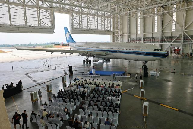 (250712) -- TIANJIN, July 12, 2025 (Xinhua) -- Airbus Lifecycle Services Centre (ALSC) welcomes its first aircraft for dismantling in Chengdu, southwest China's Sichuan Province in August, 2024. TO GO WITH "Economic Watch: Airbus marks 40 years in China with commitment to deepened industrial integration" (Airbus/Handout via Xinhua)