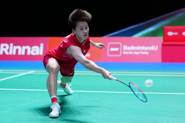 (250715) -- TOKYO, July 15, 2025 (Xinhua) -- Chen Yufei hits a return during the women's singles round of 32 match between Chen Yufei of China and Polina Buhrova of Ukraine at the Japan Badminton Open 2025 in Tokyo, Japan, July 15, 2025. (Xinhua/Jia Haocheng)