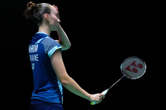 (250715) -- TOKYO, July 15, 2025 (Xinhua) -- Polina Buhrova reacts during the women's singles round of 32 match between Chen Yufei of China and Polina Buhrova of Ukraine at the Japan Badminton Open 2025 in Tokyo, Japan, July 15, 2025. (Xinhua/Jia Haocheng)