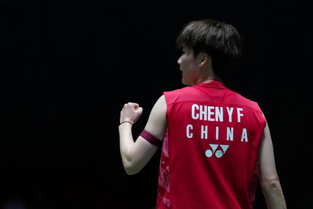 (250717) -- TOKYO, July 17, 2025 (Xinhua) -- Chen Yufei celebrates scoring during the women's singles round of 16 match between Chen Yufei of China and Michelle Li of Canada at the Japan Badminton Open 2025 in Tokyo, Japan, July 17, 2025. (Xinhua/Jia Haocheng)