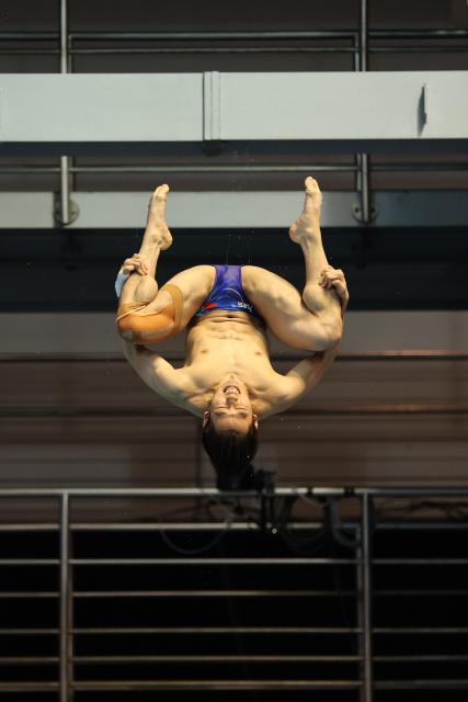 (250719) -- BERLIN, July 19, 2025 (Xinhua) -- Hu Yukang of China competes during the men's 3m springboard final of diving at the Rhine-Ruhr 2025 FISU World University Games in Berlin, Germany, July 18, 2025. (Xinhua/Du Zheyu)