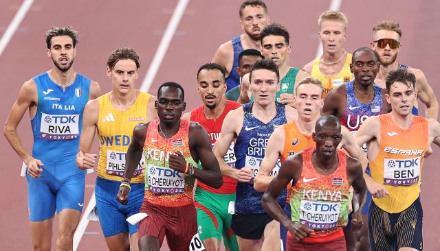 (250918) -- TOKYO, Sept. 18, 2025 (Xinhua) -- Isaac Nader (4th L) of Portugal competes during the men's 1500m final at the 2025 World Athletics Championships in Tokyo, Japan, Sept. 17, 2025. (Xinhua/Jia Haocheng)