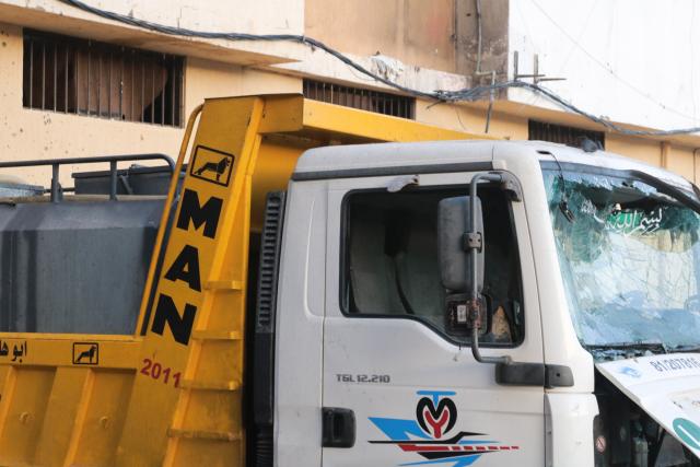 (250929)-- NABATIEH (LEBANON), Sept. 29, 2025 (Xinhua) -- Photo taken on Sept. 29, 2025 shows a water transport tanker hit by an Israeli drone in Nabatieh, southern Lebanon, killing a Hezbollah member. Two people were killed and another was injured on Monday in Israeli airstrikes on southern and eastern Lebanon, according to Lebanon's National News Agency (NNA) and security sources. (Photo by Taher Abu Hamdan /Xinhua)