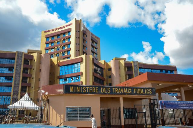 (250930) -- YAOUNDE, Sept. 30, 2025 (Xinhua) -- Photo taken on Sept. 29, 2025, shows a view of the new headquarters building of the Ministry of Public Works, in Yaounde, Cameroon. Cameroonian Prime Minister Joseph Dion Ngute on Tuesday inaugurated the headquarters building of the Ministry of Public Works, built by Sinohydro Corporation Limited, a Chinese engineering and construction company. (Xinhua/Kepseu)