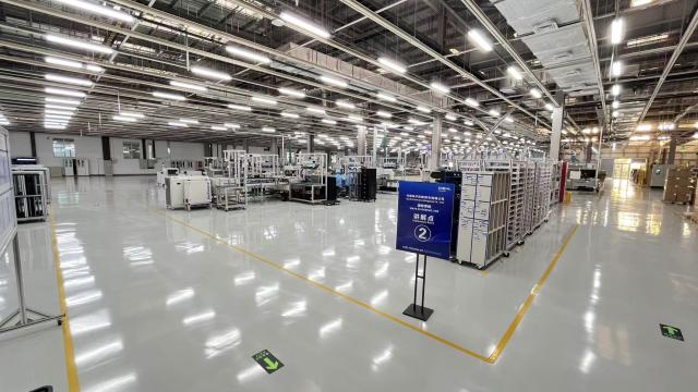 (251002) -- JINAN, Oct. 2, 2025 (Xinhua) -- This photo taken on Oct. 1, 2025 shows a high-end intelligent home appliance electronic control panel production line of Diehl Controls in Qingdao, east China's Shandong Province. TO GO WITH "Economic Watch: German companies tap AI to forge future in China's market" (Xinhua)