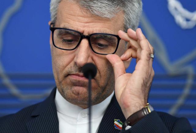 (251006) -- TEHRAN, Oct. 6, 2025 (Xinhua) -- Iranian Foreign Ministry spokesman Esmaeil Baghaei attends a weekly press conference in Tehran, Iran, on Oct. 6, 2025. Iran has no plans to hold talks with France, Britain and Germany following their move to trigger the "snapback" mechanism to reimpose UN sanctions, Baghaei said on Monday. (Xinhua/Sha Dati)