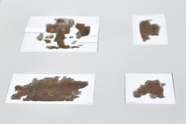 (251013) -- CHANGSHA, Oct. 13, 2025 (Xinhua) -- This photo taken on Oct. 13, 2025 shows part of the Zidanku Silk Manuscripts on display at the Hunan Museum in Changsha, capital of central China's Hunan Province.
  Two volumes of Chinese silk manuscripts dating back about 2,300 years have been returned to central China, 79 years after they were smuggled out of the country, through cooperation between Chinese and the U.S. cultural institutions.
  The second and third volumes of the Zidanku Silk Manuscripts -- precious cultural artifacts dating back to the Warring States Period (475-221 B.C.) -- were on Monday officially repatriated to Hunan Province. They will be permanently archived in the Hunan Museum in Changsha, the provincial capital.
  The manuscripts, which were unearthed from a Chu-state tomb by tomb raiders at the Zidanku site in Changsha in 1942, consist of three volumes: "Sishi Ling," "Wuxing Ling" and "Gongshou Zhan." They are a systematic record of astronomy, calendars, cosmology and military divination from China's pre-Qin period. The silk manuscripts are the earliest examples of silk text discovered to date and the oldest classical Chinese book in the true sense. They were smuggled out of China in 1946.
  At the accession ceremony of the Zidanku Silk Manuscripts (Volumes II and III) on Monday, National Cultural Heritage Administration (NCHA) head Rao Quan said that the return of the manuscripts is a significant achievement of years of Sino-U.S. cultural and museum cooperation, and an example for international cooperation on artifact restitution.
  Through Sino-U.S. cooperation on the return of cultural property, the "Wuxing Ling" and "Gongshou Zhan" volumes were returned to China by the Smithsonian Institution's National Museum of Asian Art this year, arriving in Beijing on May 18. (Xinhua/Chen Zhenhai)