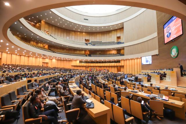(251015) -- ADDIS ABABA, Oct. 15, 2025 (Xinhua) -- This photo taken on Oct. 14, 2025 shows the opening session of the second edition of the Africa Skills Week in Addis Ababa, Ethiopia. The second edition of the Africa Skills Week, jointly organized by the African Union and the Ethiopian Ministry of Labor and Skills, runs under the theme "Powering Africa's Industrial Future: Skills for Innovation, Growth, and Sustainability" from Monday to Friday at the AU headquarters in the Ethiopian capital of Addis Ababa. (Xinhua/Michael Tewelde)