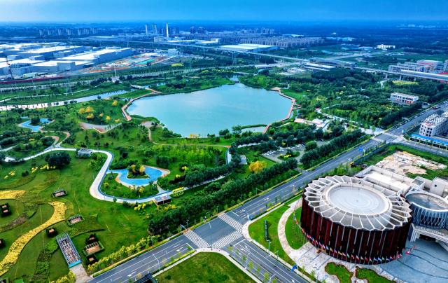 (251015) -- SHENYANG, Oct. 15, 2025 (Xinhua) -- An aerial drone photo taken on Aug. 1, 2025 shows the China-Germany Equipment Manufacturing Industrial Park in Shenyang, northeast China's Liaoning Province. TO GO WITH "China Focus: Sino-German industrial park thrives in northeast China" (Xinhua)
