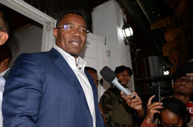 (251015) -- ANTANANARIVO, Oct. 15, 2025 (Xinhua) -- Madagascar's National Assembly Vice President Siteny Randrianasoloniaiko receives an interview in Antananarivo, Madagascar, Oct. 14, 2025. Colonel Michael Randrianirina, a Malagasy military officer, announced on Tuesday that state power in Madagascar has been taken over by a military council comprising members of the army, gendarmerie and national police.
   On the same day, the National Assembly of Madagascar, the lower house of the country's bicameral parliament, voted to impeach President Andry Rajoelina during an extraordinary session in the capital, Antananarivo, despite the Presidency's earlier announcement that the assembly had been dissolved. (Photo by Sitraka Rajaonarison/Xinhua)