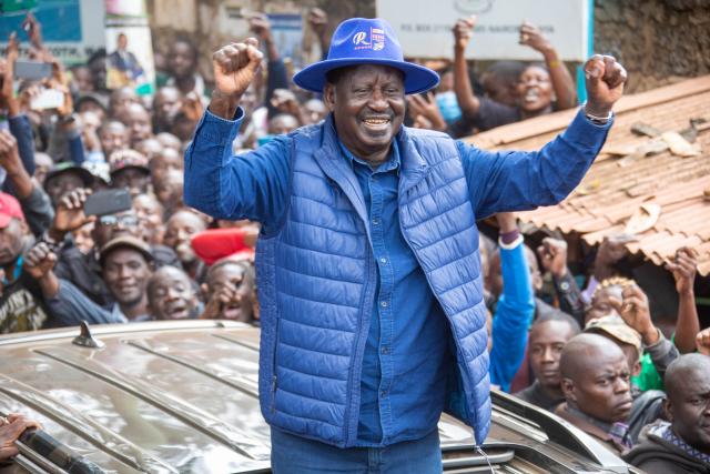 (251015) -- NAIROBI, Oct. 15, 2025 (Xinhua) -- This file photo taken on Aug. 9, 2022 shows Kenyan former Prime Minister Raila Odinga addressing his supporters after casting his ballot during a presidential election in Nairobi, Kenya. Kenya's former Prime Minister Raila Odinga died Wednesday from a heart attack at a hospital in India, the presidency confirmed. (Photo by Fred Mutune/Xinhua)