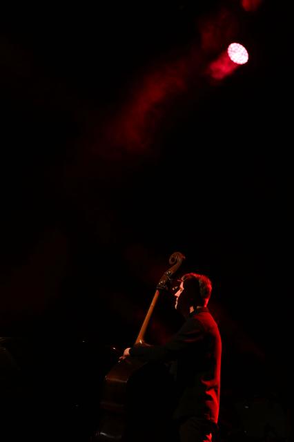 (251017) -- SKOPJE, Oct. 17, 2025 (Xinhua) -- Andrzej Jagodzinski Trio performs at the opening of the 44th Skopje Jazz Festival, in Skopje, North Macedonia, Oct. 16, 2025. (Photo by Tomislav Georgiev/Xinhua)