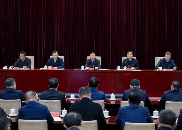 (251023) -- BEIJING, Oct. 23, 2025 (Xinhua) -- Li Shulei, a member of the Political Bureau of the Communist Party of China (CPC) Central Committee and head of the Publicity Department of the CPC Central Committee, attends a teleconference and delivers a speech in Beijing, capital of China, Oct. 23, 2025. The teleconference was held by the Publicity Department of the CPC Central Committee on Thursday to study, promote and implement the guiding principles of the fourth plenary session of the 20th CPC Central Committee. (Xinhua/Zhai Jianlan)