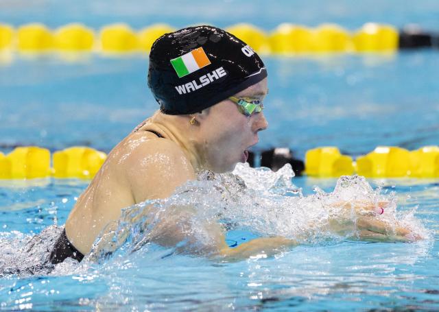 (251025) -- TORONTO, Oct. 25, 2025 (Xinhua) -- Ellen Walshe of Ireland competes during the women's 400m medley final at the World Aquatics Swimming World Cup 2025 in Toronto, Canada, on Oct. 24, 2025. (Photo by Zou Zheng/Xinhua)