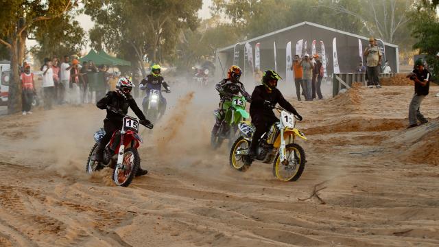 (251026) -- TRIPOLI, Oct. 26, 2025 (Xinhua) -- Motorcyclists participate in a motocross race in Tripoli, Libya on Oct. 24, 2025. To promote motocross culture and cultivate sportsmanship among local youth, the Libyan Motorcycle Association held the first Motocross Championship in Libya from Friday to Sunday. (Photo by Hazem Turkia/Xinhua)