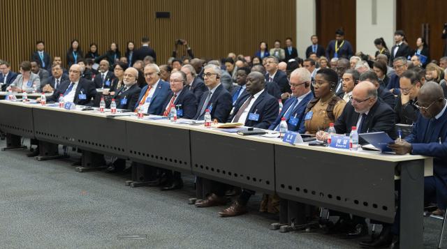 (251027) -- BEIJING, Oct. 27, 2025 (Xinhua) -- The Lanting Forum on Improving Global Governance to Build a Community with a Shared Future for Humanity is held at the Ministry of Foreign Affairs in Beijing, capital of China, Oct. 27, 2025. (Xinhua/Cai Yang)