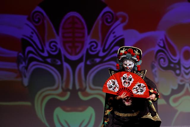 (251029) -- BUCHAREST, Oct. 29, 2025 (Xinhua) -- The "Embrace China--Beijing Sentiments" cultural performance is staged in Bucharest, Romania, Oct. 28, 2025. (Photo by Cristian Cristel/Xinhua)