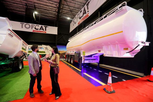 (251030) -- BEIRUT, Oct. 30, 2025 (Xinhua) -- This photo taken on Oct. 29, 2025 shows people visiting the Lebanese Industry Expo 2025 in Beirut, Lebanon. The expo, which takes place in Beirut from Oct. 29 to Nov. 1, aims to bring together leaders, innovators, and stakeholders from across Lebanon's industrial sector to showcase products, exchange ideas, and explore new opportunities. (Xinhua/Bilal Jawich)