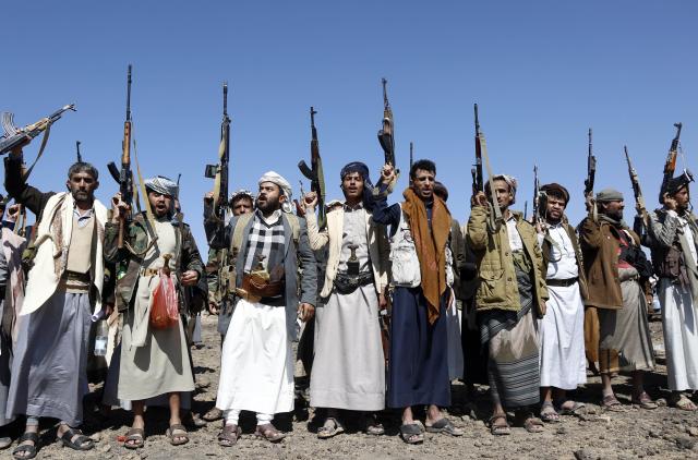 (251103) -- SANAA, Nov. 3, 2025 (Xinhua) -- Yemen's Houthi group fighters and supporters participate a weaponized rally against Israel, at Arhab district north of Sanaa, Yemen, Nov. 3, 2025. The Houthi movement, which controls Yemen's capital Sanaa and much of the northwest, announced a general mobilization on Monday, calling on allied tribes to prepare for a potential Israeli air strike. (Photo by Mohammd Mohammd/Xinhua)