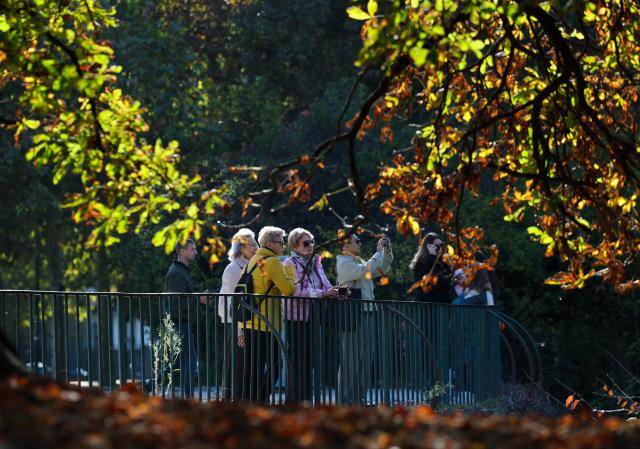 (251106) -- MILAN, Nov. 6, 2025 (Xinhua) -- People visit the Sempione Park in Milan, Italy, Nov. 5, 2025. (Xinhua/Li Jing)