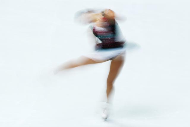 (251107) -- OSAKA, Nov. 7, 2025 (Xinhua) -- Sofia Samodelkina of Kazakhstan performs during the women's short program at ISU Grand Prix of Figure Skating NHK Trophy 2025 in Osaka, Japan, Nov. 7, 2025. (Xinhua/Jia Haocheng)