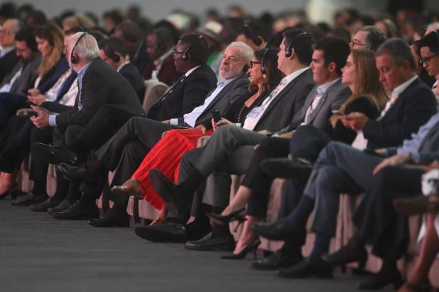 (251110) -- BELEM(BRAZIL), Nov. 10, 2025 (Xinhua) -- Participants attend the opening ceremony of the 30th United Nations climate change conference in Belem, Brazil, Nov. 10, 2025. The 30th United Nations climate change conference, commonly known as COP30, opened Monday in Belem, in the Brazilian state of Para, with the aim of putting the fight against climate change back in the center of international priorities, according to local authorities. (Photo by Lucio Tavora/Xinhua)