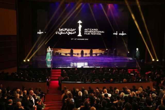 (251112) -- CAIRO, Nov. 12, 2025 (Xinhua) -- Guests attend the opening ceremony of the 46th Cairo International Film Festival in Cairo, Egypt, Nov. 12, 2025. (Photo by Ahmed Gomaa/Xinhua)