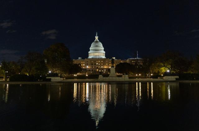 (251113) -- WASHINGTON, Nov. 13, 2025 (Xinhua) -- This photo taken on Nov. 12, 2025 shows the U.S. Capitol in Washington, D.C., the United States.
  The U.S. House of Representatives on Wednesday night passed a Senate-approved spending package, ending the congressional deadlock that led to the longest government shutdown in American history. (Xinhua/Hu Yousong)