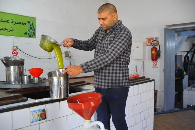 (251114) -- TEBOURBA, Nov. 14, 2025 (Xinhua) -- A worker produces olive oil with traditional methods at an olive oil workshop in Tebourba, Tunisia, Nov. 13, 2025.
  Tunisia is one of the world's major producers and exporters of olive oil. (Photo by Adel Ezzine/Xinhua)